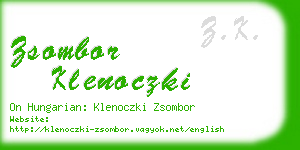 zsombor klenoczki business card